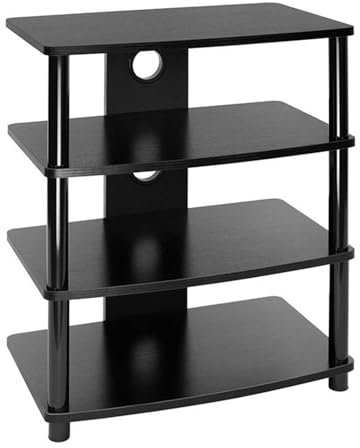LYXWGRZD 3/4-stufiger Audio Rack HiFi Regal, Phonoschrank mit Kabelmanagement, offener HiFi Rack, Record Player Stand for PS4/Kabelbox-Player/Spielekonsole(80cm/31.4in)
