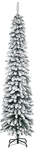 HOMCOM Albero di Natale Innevato a 3 Sezioni con 490 Rami, Albero di Natale 210 cm in Metallo e Plastica, 54x54x210 cm, Verde