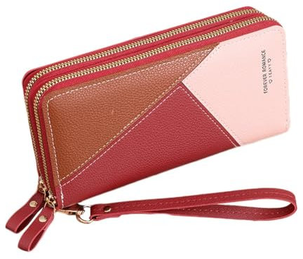 Oyccen Portafogli con Cerniera Doppia Donna Portafoglio Lungo con Slot Multiple per Carte Portamonete di Grande Capacità Porta Carte per Ragazze