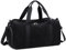 Reisetasche für Fitnessstudio, Sport, Damen, Mädchen, Workout, Reisetasche, Wochenendtasche, mit Schuhfach und Nassfach, Cord-schwarz, L, Reisetasche