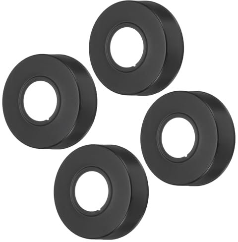 sourcing map 4pcs Shower Arm Flange 60mm/2.4 OD Escutcheon Plate Stainless Steel Round Plumbing Cover Plates for 25mm/1 Dia Water Pipe Faucet Decoration Accessories, Black