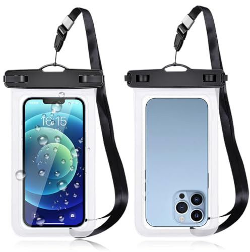 YIMVUNZ 2 Pcs Custodia Impermeabile Smartphone 30M/IPX8, Custodia Telefoni, Universale Cover Subacquea per iPhone 16 15 14 13 12 11 Pro Max Plus XS XR X 8 Galaxy S23 S22 S21 S20 Fino a 6,7