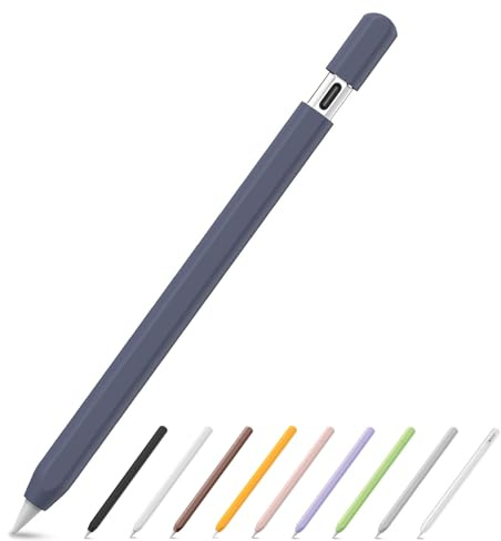 SSS·GRGB Ultra Dünn Silikon Federmäppchen für Apple Pencil (USB-C) 2023 Zubehör für Apple Pencil Double Tap Silikon Pencil Sleeve (Mitternachtsblau, 1 Pack)
