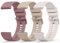 Wanme 3 Pièces 22mm Bracelet de Montre en Silicone, Souple Bracelet de Replacement en Dégagement Rapide avec Boucle en Même Couleur Homme Femme 22mm, Thé au Lait/Violet Fumé/Starlight