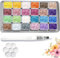 Canollo 24 Farben Metallic Aquarellfarben Set, Glitzer Aquarell Farben, Metallic Watercolor Set Mit 3 Wasserpinsel und Palette, Solid Glitzer Aquarellfarben set für Kinder, Anfänger und Profis