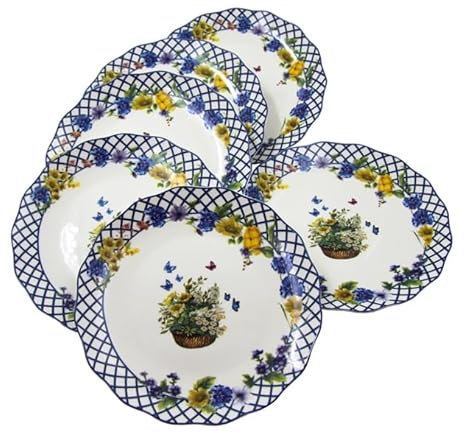 Royal Family The Garden Flowers - Juego de 6 platos de postre