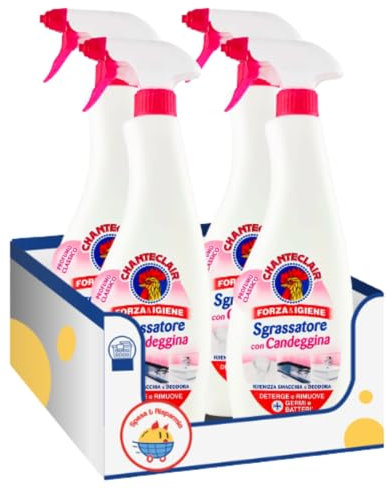 Sgrassatore con Candeggina – CHANTECLAIR – 625 ml – Pulizia Profonda Igienizzante – Variazioni 4/8/12 Pezzi (4)