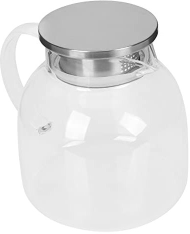 MUCKLILY Juego de Jarras de Vidrio con Tapa Inoxidable Jarra Portátil para Agua Fría Capacidad Grande para Refrigerador y Diseño Práctico y Seguro