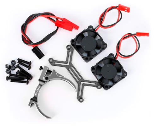 Metal 40-42MM Motor Cooling Fan HeatSinks for Trax Arrma 4068 4074 4274 4268 RC Motors(Black)