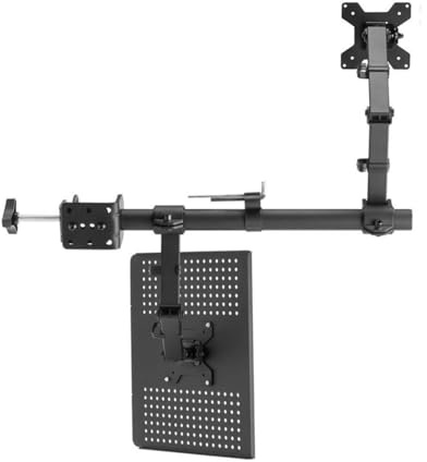 Bracket Adapter Replacement Monitor And Laptop Mount Adjustable Monitor Arm With Laptop Tray Laptop Mount Stand For 17 To 23in Computer Screens