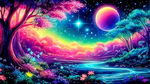 Fantasy-Nacht-Szene Puzzles 1000 Teile Schwer Spielzeug Pädagogisches Spiel Impossible Herausforderungsspielzeug für Erwachsene und Kinder in bewährterFantasy-Nacht-Szene38x26cm/1000pcs