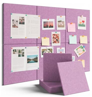 Sanoneinch Pinnwand Groß 90x60cm - Dicke Filz-Pinnwand Selbstklebend, 9mm Stärke | Vision Board für Fotos, Memoboard für Küche, Büro, Schule | Helles Kamel (Rose, 6 Stück)