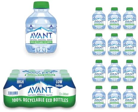 Avant Natural Mineral Water - 200ml x 48 Still Water, High pH, Low Sodium, Recyclable Bottles