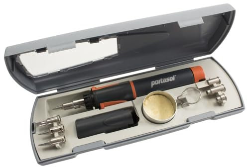 Wetec Pro Piezo 75 - Set professionale per saldare a gas, in valigetta, 15-75 W, breve tempo di riscaldamento