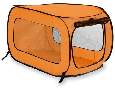 Beatrice Home Fashions SOLPPK00ORG Pop Up Pet Kennel Portable Pet Kennel Cage, Orange