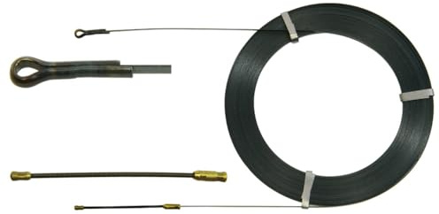 Dönges Stahleinziehband 25m Ölschlussgehärteter Federstahl 3,5 mm x 0,5 mm Hochfrequenzverschweißte Zugöse Suchfeder Made in Germany Vielseitiges Kabeleinziehwerkzeug