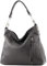 modamoda de T183 Damen Schultertasche Handtasche Tragetasche Echtleder Groß handmade in Italy, Farbe:Graphitgrau