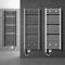 ECD Germany Radiatore Scaldasalviette Elettrico 300W Termoarredo da Bagno Moderno in Acciaio Cromato - 500 x 800 mm - Cromato - Dritto con Attacco Laterale - Asciugabiancheria 500x800 mm 300W