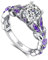 Jeulia 3.5 ct Damen Eternity Ringe Schmetterling Rundschliff Sterling Silber Ringe Schmuck für Verlobungsring Trauring Ehering (50 (15.9)) (Amethyst Lila, 57 (18.1))