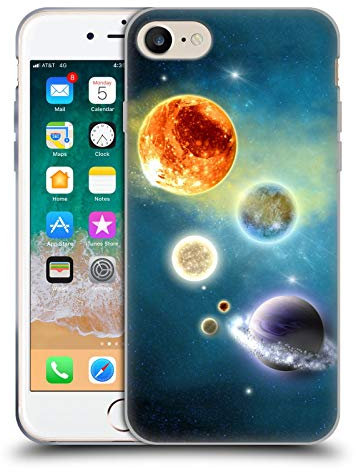 Head Case Designs Offizielle Simone Gatterwe EIN Neues Sonnensystem Planeten Gelhülle [Militärischer Schutzgrad] Kompatibel Mit Apple iPhone 7/8 / SE 2020 & 2022 Und Kompatibel Mit MagSafe