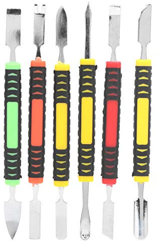 6-in-1 Mobile Phone Disassemble Crowbar, Vanadium Steel Metal Prying Knife Opening Hand Tool Set for Computer Mobile Phone Tablet Repairing