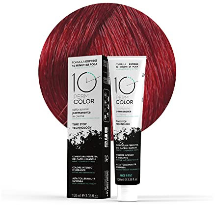 10 Perm, Colorazione a Lunga Durata Express, Colore Capelli 7.66 Biondo Rosso Intenso, Tinta per Capelli, Copertura Rapida e Omogenea in 10 Minuti, Colore Brillante, Intenso e Luminoso, 100 ml
