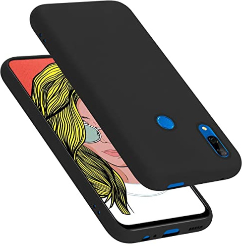 Cadorabo Hülle kompatibel mit Honor 10 LITE/Huawei P SMART 2019 Hülle Silikon Handyhülle für 10 LITE/Huawei P SMART 2019 Case aus flüssigem Silikon- dünne TPU Schutzhülle - Liquid SCHWARZ