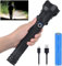 Amzyigou Linternas LED Alta Potencia 90000 Lúmenes, Xhp160.5 Antorcha Recargable, Potentes Tácticas Linterna con Zoomable, Impermeable, Antorcha Gadgets para Hombres, 6 Modos para Camping Emergencias