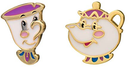 Disney Mickey Mouse and Minnie Mouse Mismatched Stud Earrings Nightmare Before Christmas Mr Jack Winnie the Pooh Beauty and the Beast Sterling Silver Unknown, Sterling Silver, Unknown