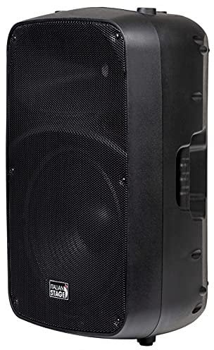 Italian Stage IS SPX12AUB - Cassa Monitor Diffusore audio, attivo con potenza di picco di 300w e cono da 12 con Multimedia player: Usb Drive, Sd Card, Bluetooth, Telecomando IR., Nero
