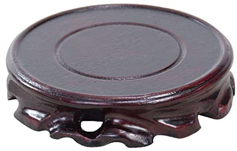 Anawakia Base de cristal de bonsai para jarrón de tetera, práctico expositor de madera para jarra, acuario, tetera, decoración de piedra, Quemador de Incienso (18 cm de diámetro interior)