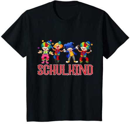 Kinder Einschulung Schulkind 2022 Karneval Zirkus Clown Schultüte T-Shirt