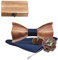 Mr.Van Holzfliege Klassische Set Fliege Herren,Holzfliege, Holz Manschettenknöpfe, Holzbrosche, Einstecktuch für Hochzeiten, Aufführungen, Abschlussball, Partei und sogar tägliche Gebrauch