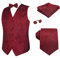 Alizeal Herren Weste Krawatte Hanky Manschettenknöpfe und Fliege Set Paisley Classic 5pc, Maroon-L