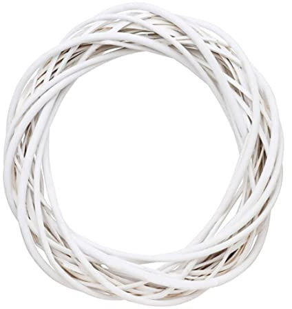 30cm White Willow Twig Wreath Wicker Wreath Decor Christmas Rattan Vine Ring Floral Hoop Natural 30cm Ornaments Craft Accessories