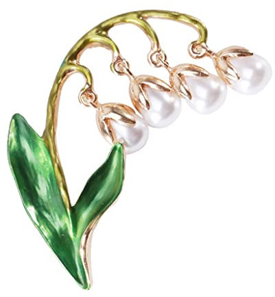 PSVOD Mignon Petit muguet Frais de la vallée chaîne Broche littéraire botanique Broche vêtements Broche Accessoires Luxueux