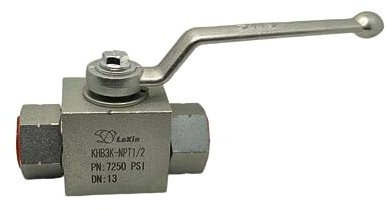 LX Hydraulischer Hochdruck-3-Wege-Kugelhahn, L-Bohrung, 1,27 cm NPT-Hydraulikventil, 7250 PSI (500 bar) Abschaltung, KHB3K Hydraulikkugelhahn