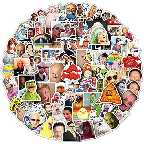 100 Stück Lustiges Gesicht Aufkleber für Wasserflaschen, Laptops, Gepäck, Autos, Fahrräder, Wasserdicht Vinyl Aufkleber