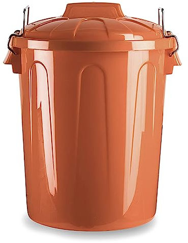 AC - Cubo de Basura con asa metálica 7L - Cubo basura para exterior e interior - Cubo de almacenaje - Fabricado en plástico Resistente. - Ideal para el hogar, trabajo, hostelería, etc. Color Marrón