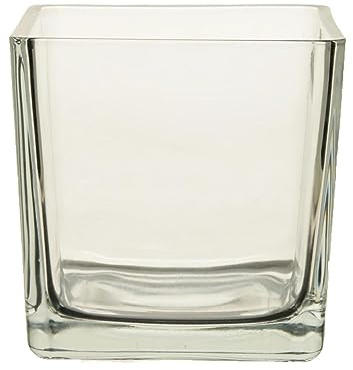 INNA-Glas Glas Übertopf Kim AIR, klar, 14x14x14 cm - Teelichtglas Cube
