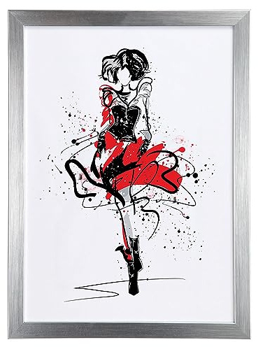 IDEAL TREND FlexiFrame Leichter Blockprofil Kunststoff Bilderrahmen mit Acrylglas Plastikrahmen: Farbe: Silber | Format: 40x40