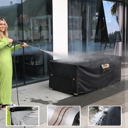Enzeno Outdoor Garden Furniture Covers Waterproof with Air Vent, 180*120cm, Patio Furniture Cover for outside Rectangle/Rectangular Table and Chair Set, rattan furniture set,Heavy Duty Oxford Fabric
