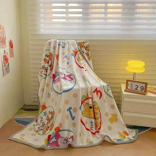 Winnie Kinderdecke, Winnie Kuscheldecke Cartoon Fleecedecken Anime Kuscheldecke Kinder Baby Fleecedecke Weich Gemütlich Überwurf Decken Wohnzimmer Flanell Decke Für Kinderzimmer Zubehör(120 X 150CM)
