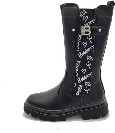 Laura Biagiotti Stivale da ragazza con brillantini e strass con zip ed elastico laterale art.8644 (32)