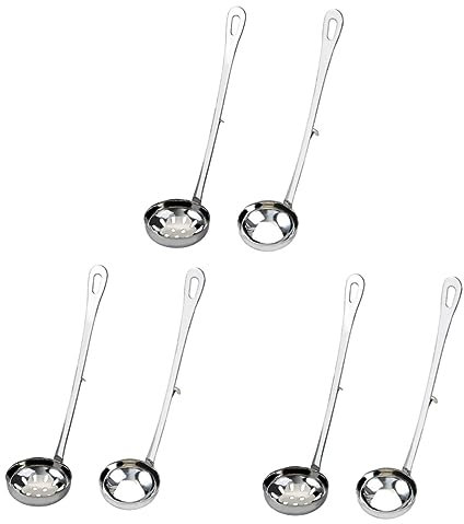 Ciieeo Lot De 3 Cuillères De Service Pour Marmites Chaudes Manche De 7 Cm Passoire En Acier Inoxydable Cuillères À Soupe Pour La Maison Le Restaurant Le Bar 2 Pièces X 3