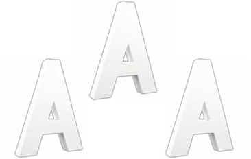 Décopatch AC700Cpack 3x Buchstabe A aus Pappmaché 3x16x20,5cm Weiß