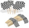 LEEQ 100 PCS de Banderas de Carrera a Cuadros con palillo de dientes de Pancartas Banderas Banderines a Cuadros, para Fiesta Temática de Carrera de Cumpleaños Eventos de Deporte