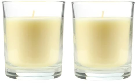 2 Stück Duftkerzen Vanille, Duftkerzen Pflanzliches Wachs im Glas 8.5x7cm, 28 Stunden Verbrennung