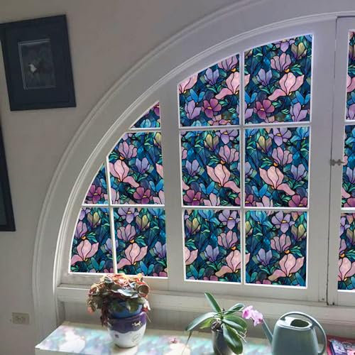 neukids Original Lámina Pintada a Mano Serenata de Magnolia Película para Ventanas, Film Ventana privacidad vinilos Cristales,Vidrieras Decorativas de Doble Cara para Dormitorio Salón Cocina 30x300cm