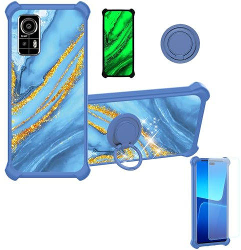 Aroepurt hülle Kompatibel Für Agm H6 Hülle Case Handyhülle Schutzhülle Cover [Mit 9H Härte HD Schutzfolie] PC + Silikon Ständer JSL-LDL